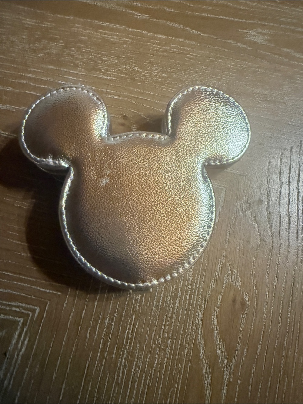 BaubleBar Mickey Mouse Ear Head Disney Metallic Jewelry Box Storage Case SILVER